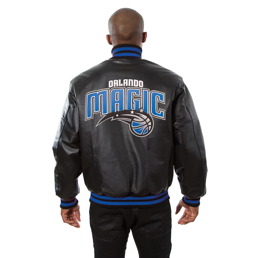 Men's JH Design Black Orlando Magic Domestic Team Color Leather Jacket
