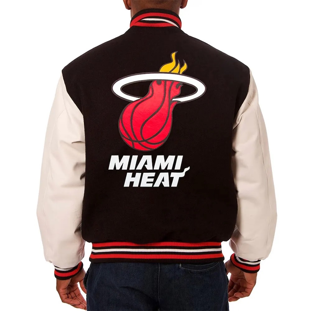 Miami Heat Black and White Varsity Jacket