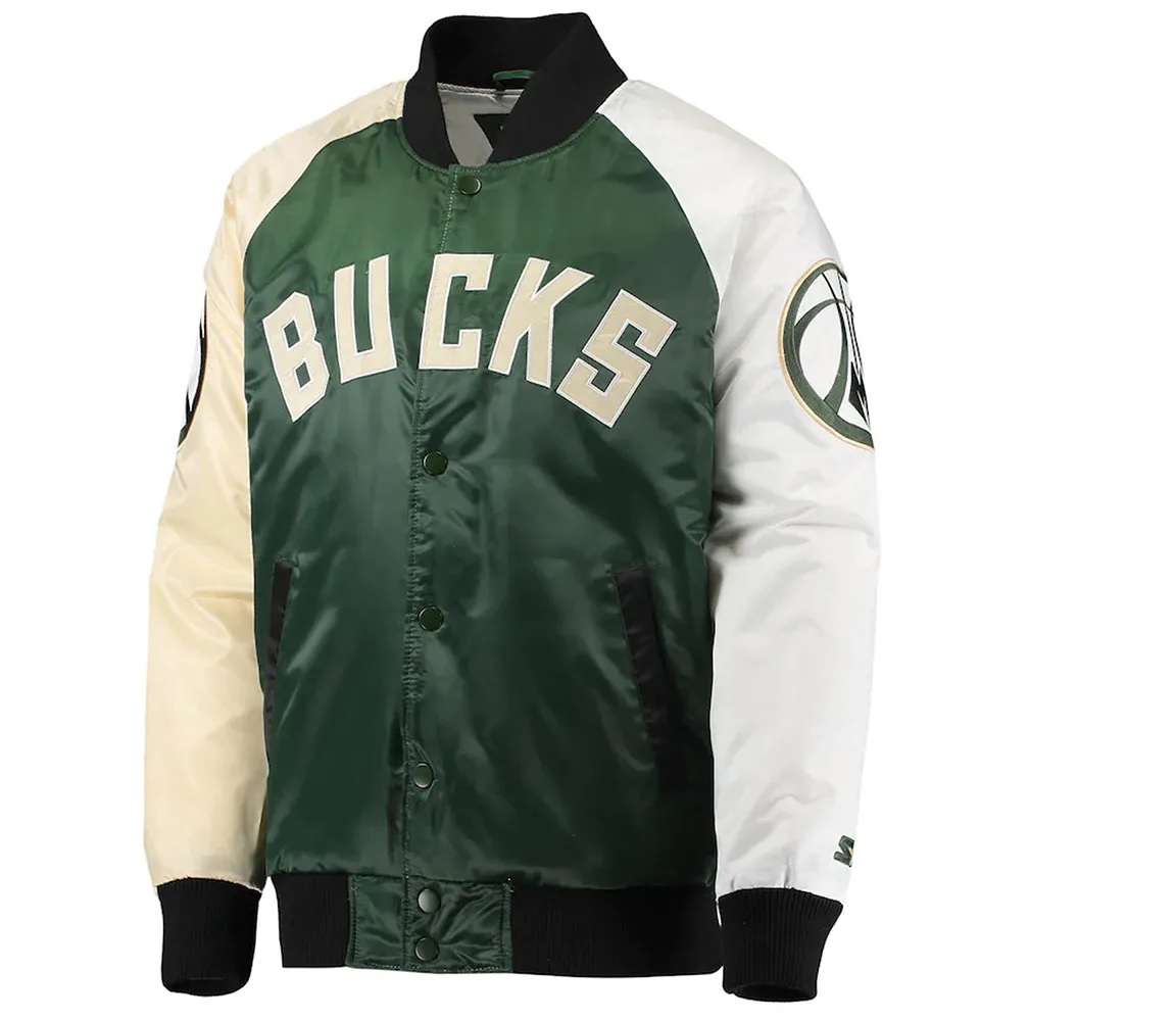 Milwaukee Bucks Tricolor Remix Satin Jacket
