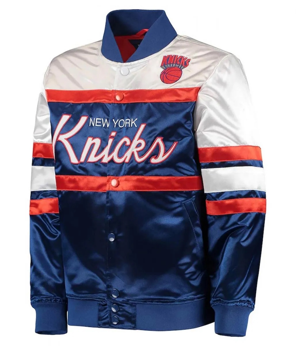 NY Knicks Hardwood Classics Blue/White Jacket
