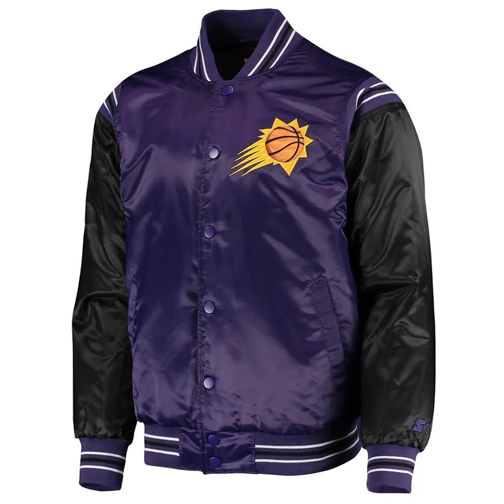 Purple Black Phoenix Suns The Enforcer Varsity Satin Jacket