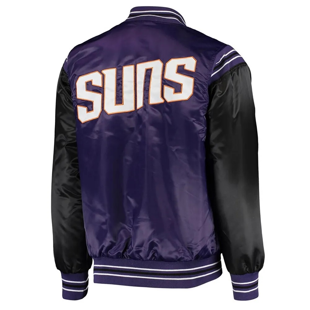 Purple Black Phoenix Suns The Enforcer Varsity Satin Jacket