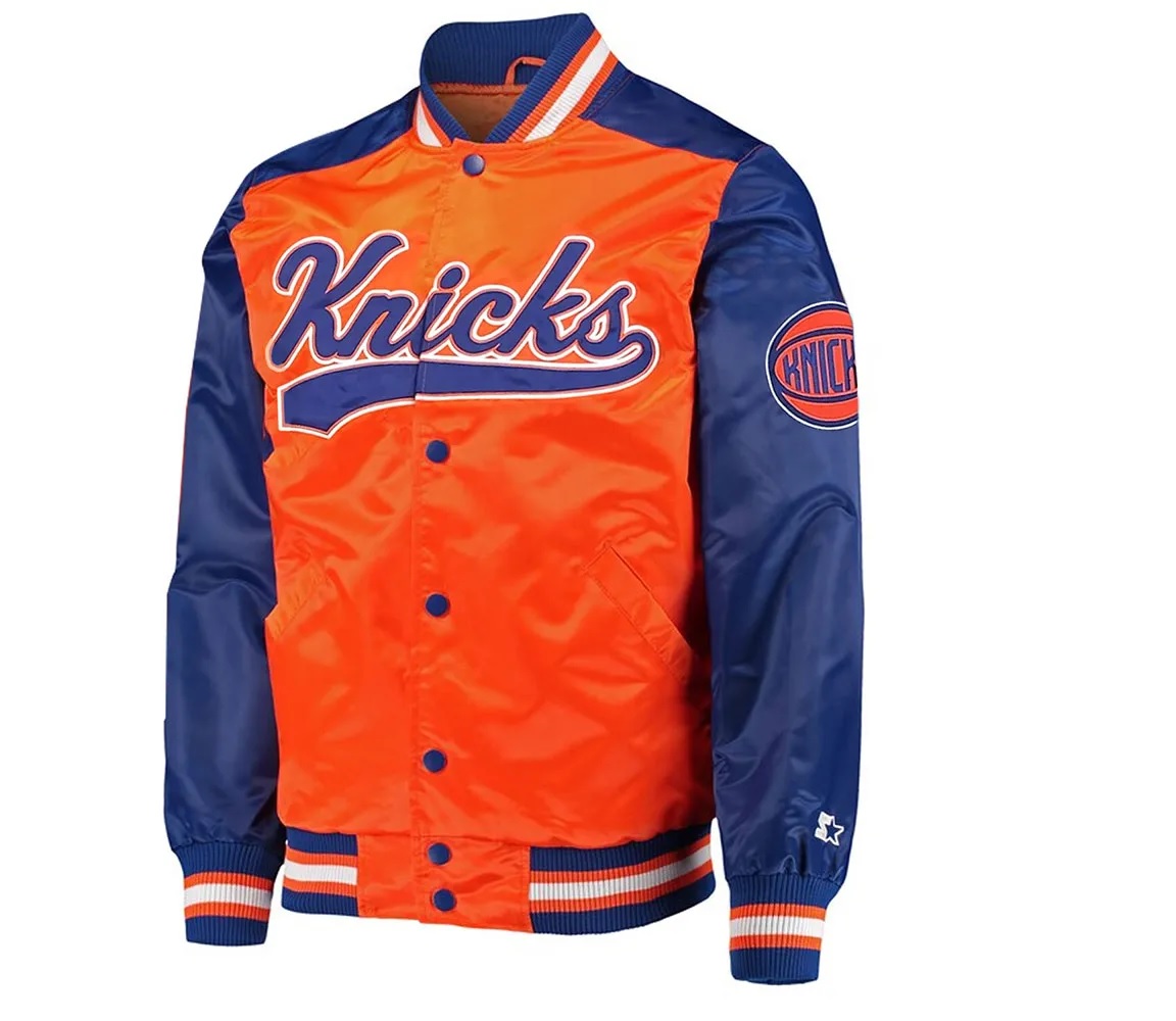 The Tradition II Team NY Knicks Orange/Blue Satin Jacket