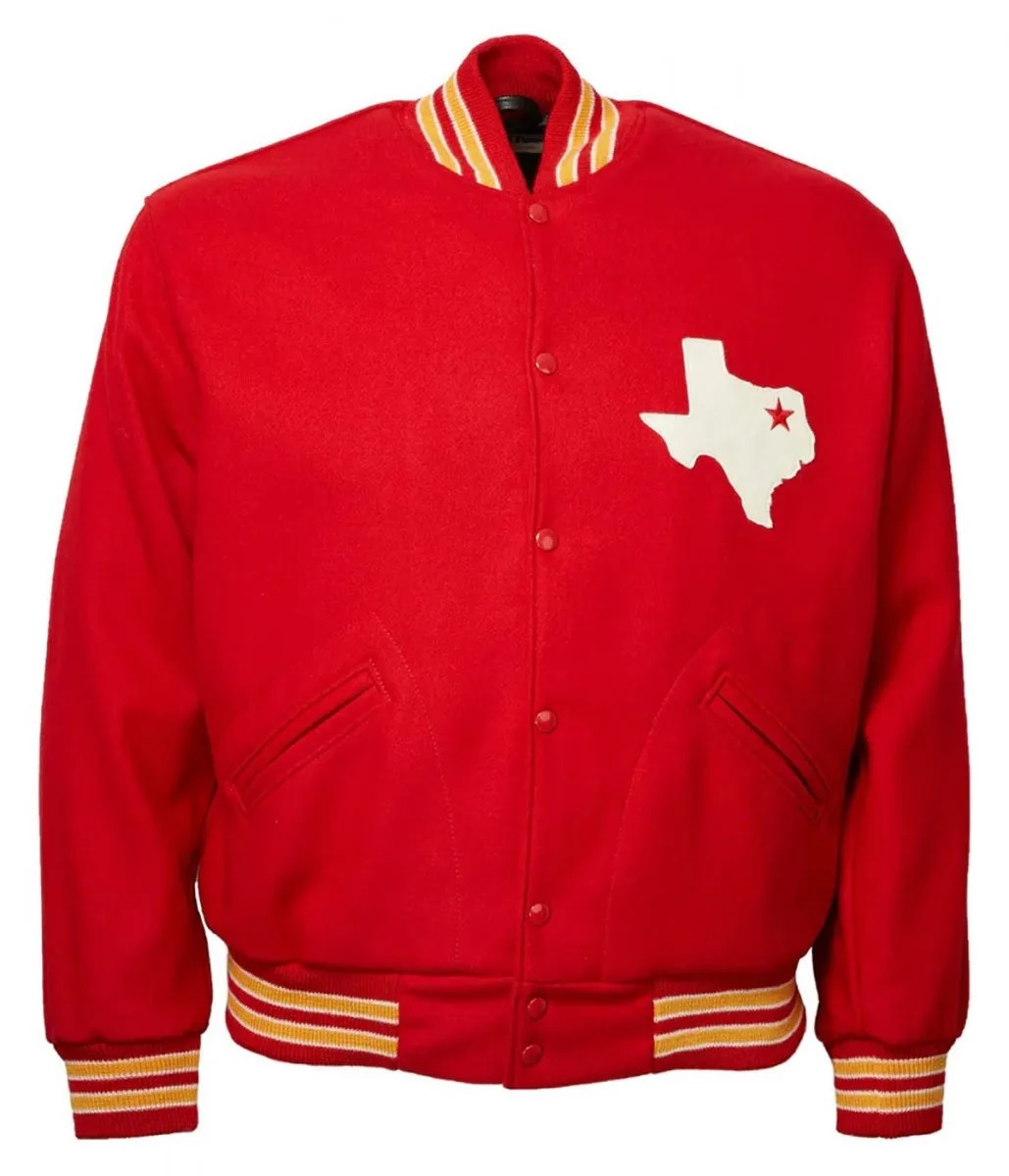 Travis Kelce Dallas Texans Red Varsity Wool Jacket
