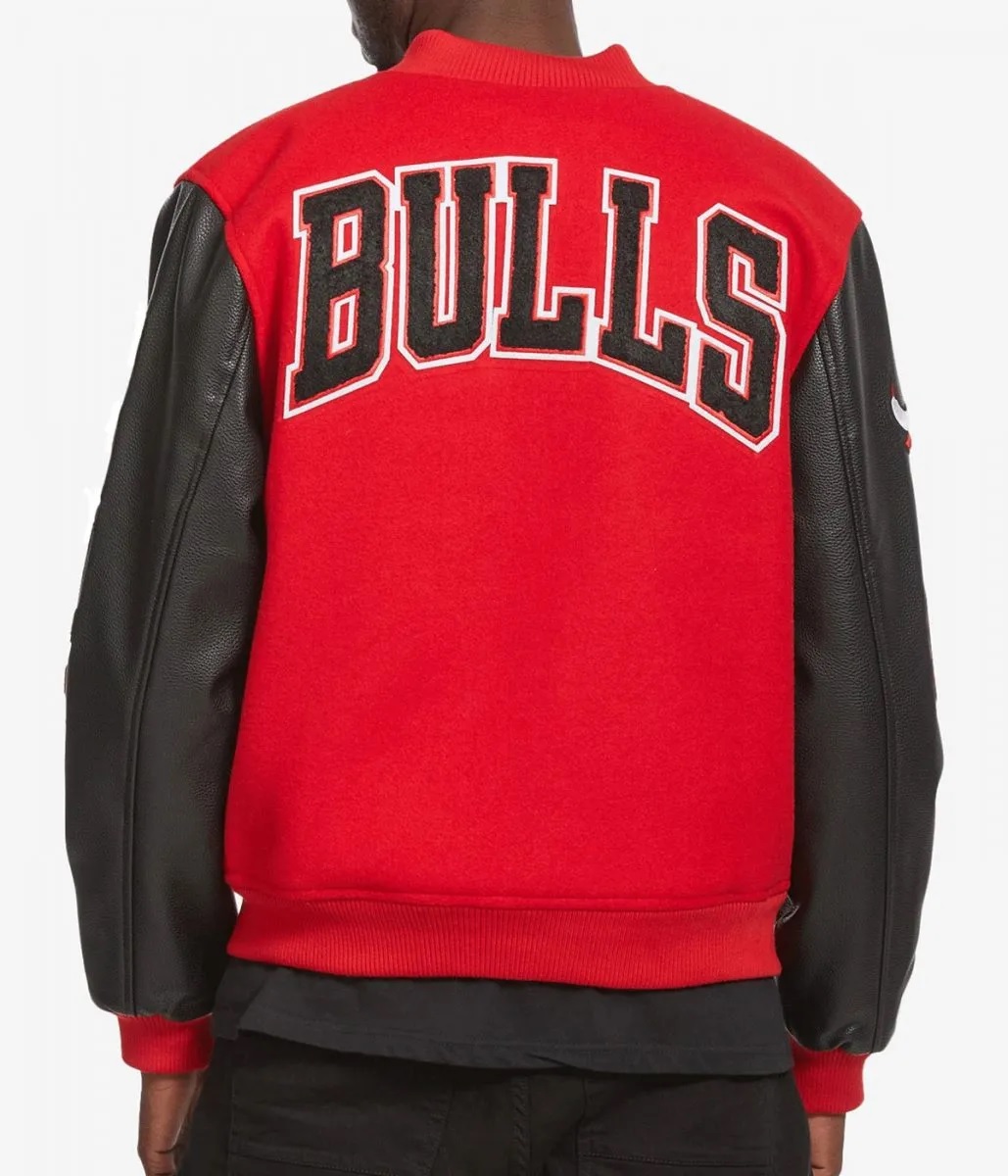 Varsity Chicago Bulls Black and Red Jacket