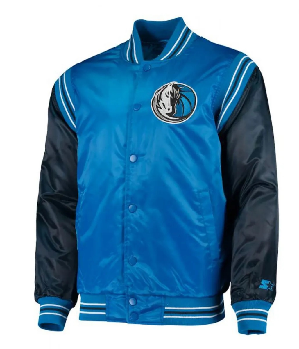 Varsity Dallas Mavericks Blue Satin Jacket