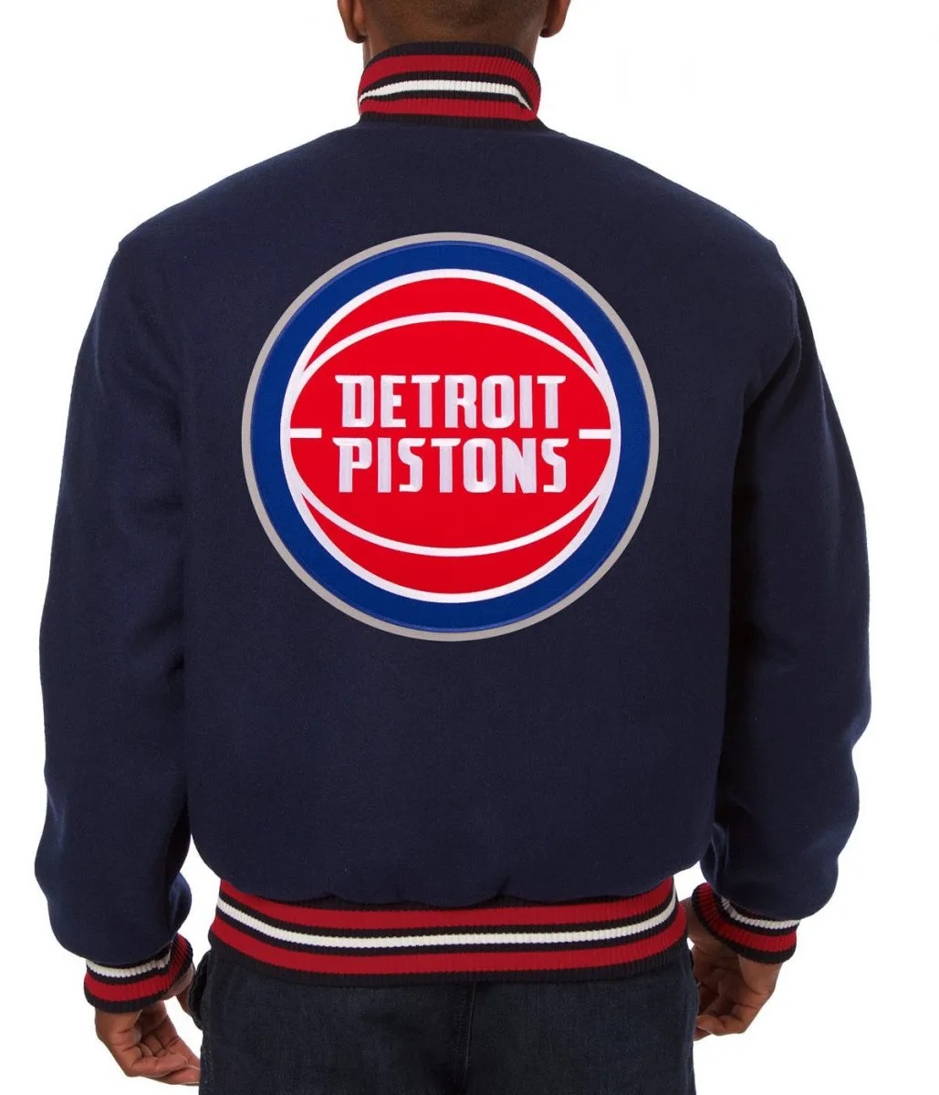 Varsity Detroit Pistons Navy Blue Wool Jacket