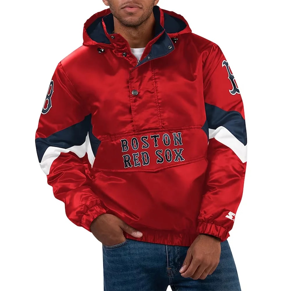 Force Play II Boston Red Sox Half-Zip Hooded Jacket