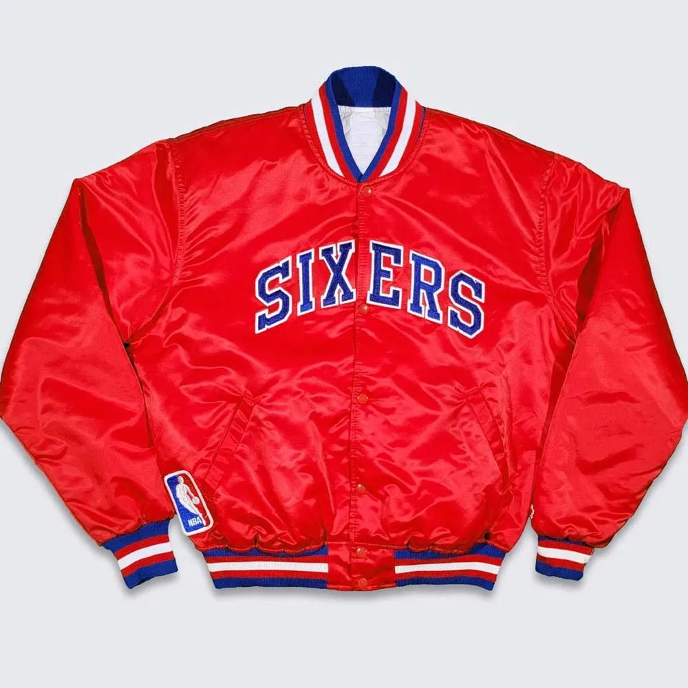 76ers Philadelphia Sixers Vintage Red Jacket