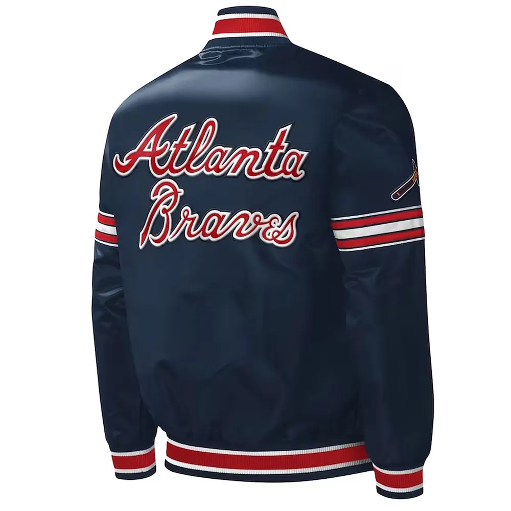 Atlanta Braves Midfield Navy Satin Jacket