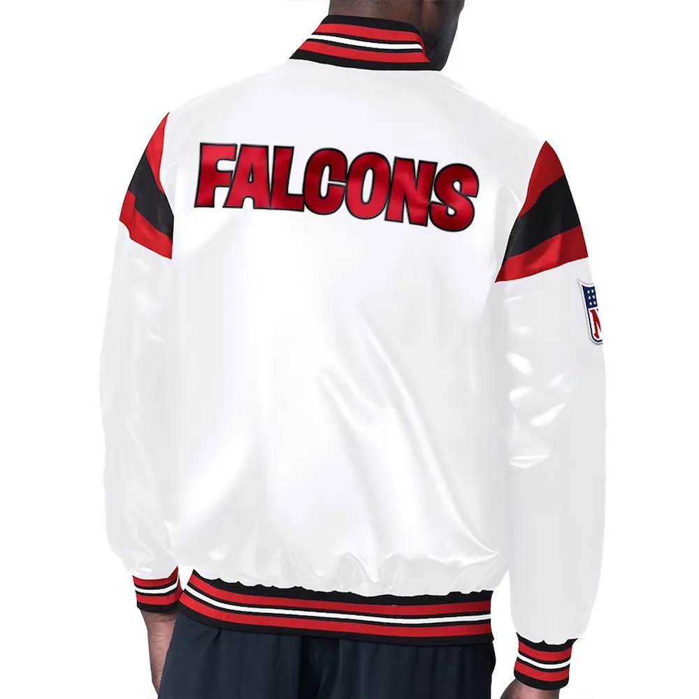Atlanta Falcons Midweight White Satin Jacket
