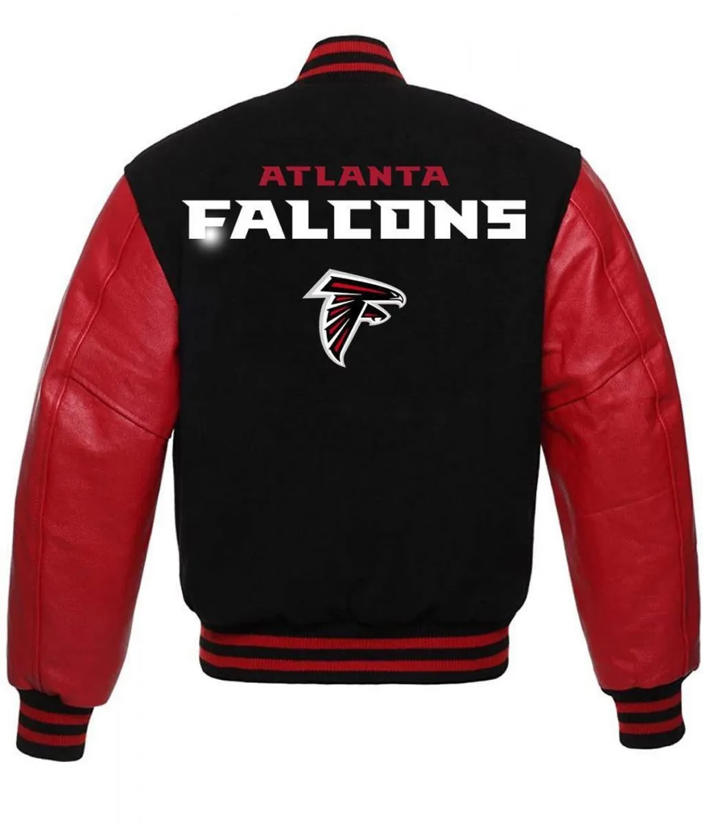 Atlanta Falcons Red and Black Letterman Jacket