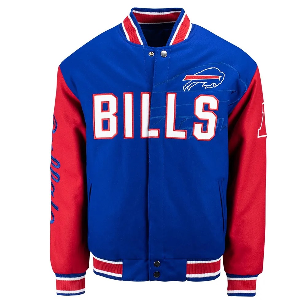 Buffalo Bills Blue and Red Varsity Wool Jacket