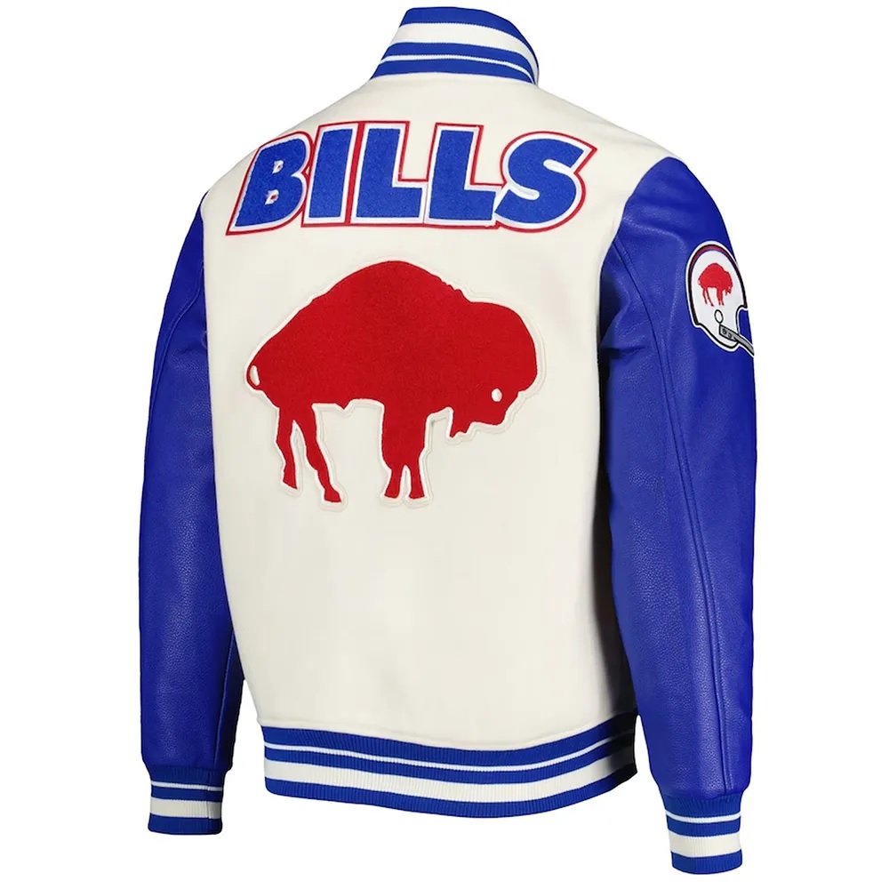Buffalo Bills Retro Classic Royal and Cream Varsity Jacket