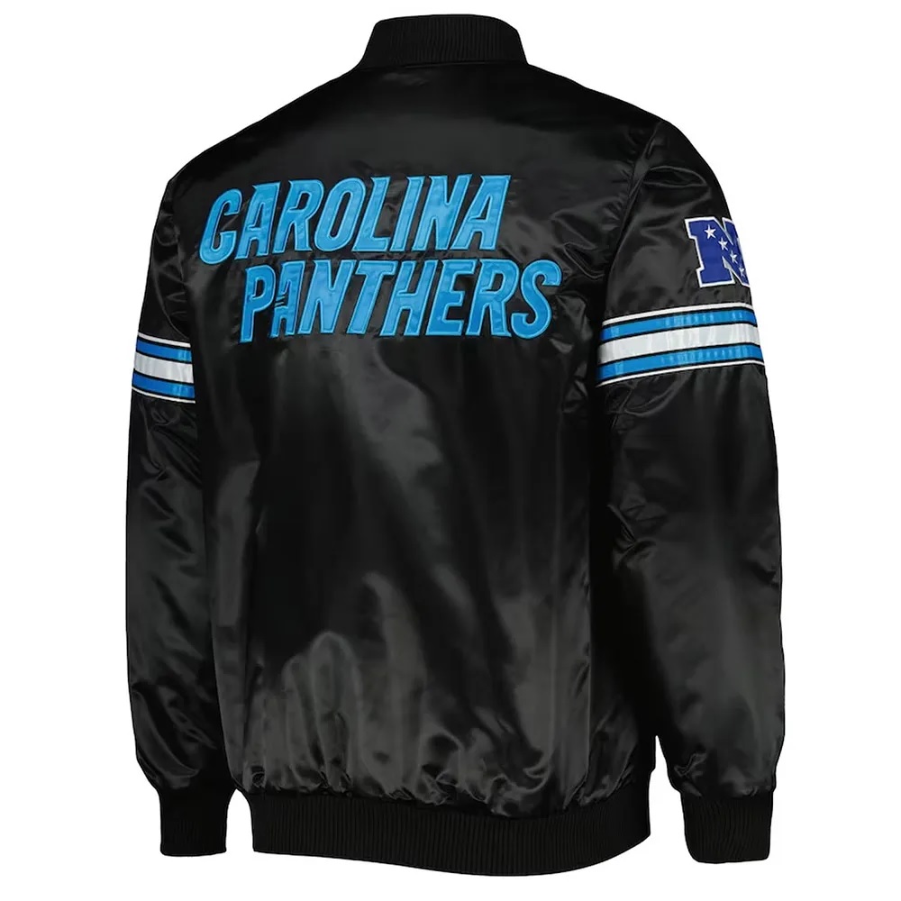 Carolina Panthers Pick and Roll Satin Black Jacket