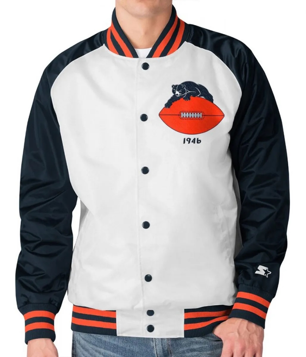 Chicago Bears Clean Up Throwback Satin Full-Snap Jacket