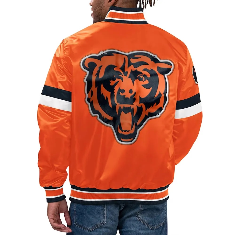 Chicago Bears Home Game Orange Satin Jacket