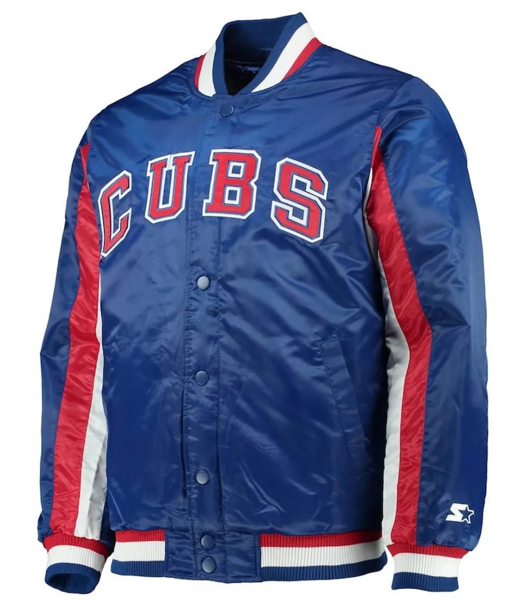 Chicago Cubs The Ace Full-Snap Royal Blue Varsity Satin Jacket