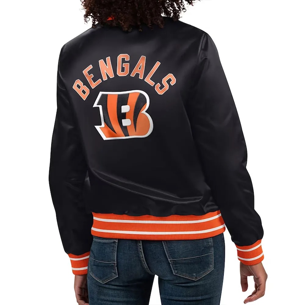 Cincinnati Bengals Full Count Black Satin Jacket