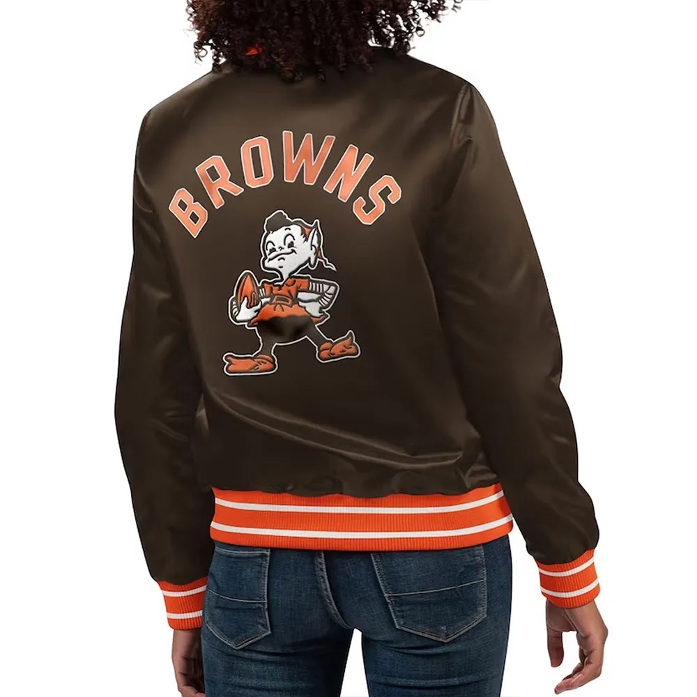 Cleveland Browns Full Count Brown Satin Jacket