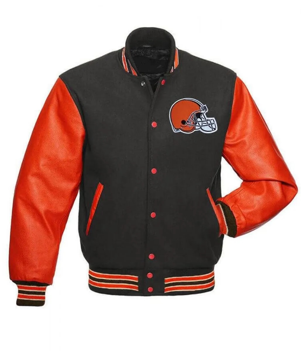 Cleveland Browns Grey and Orange Jacket