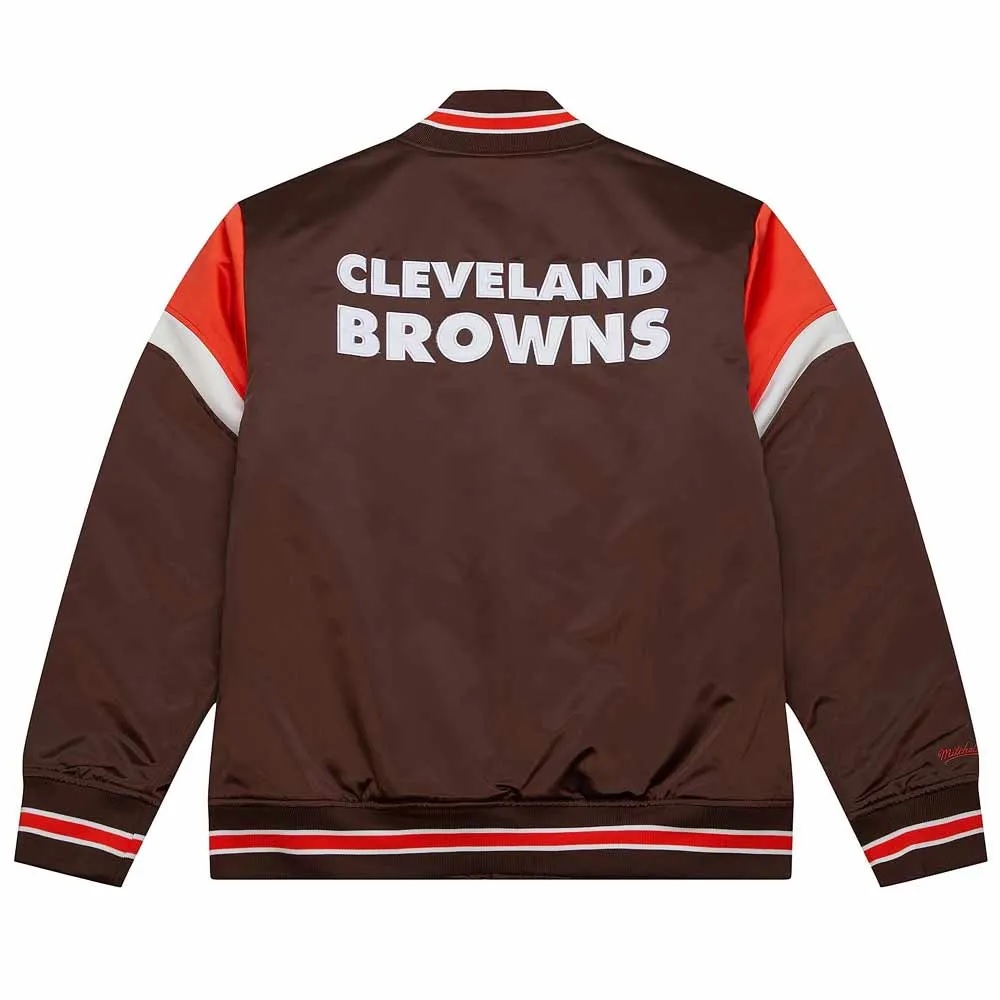 Cleveland Browns Heavyweight Brown Satin Jacket