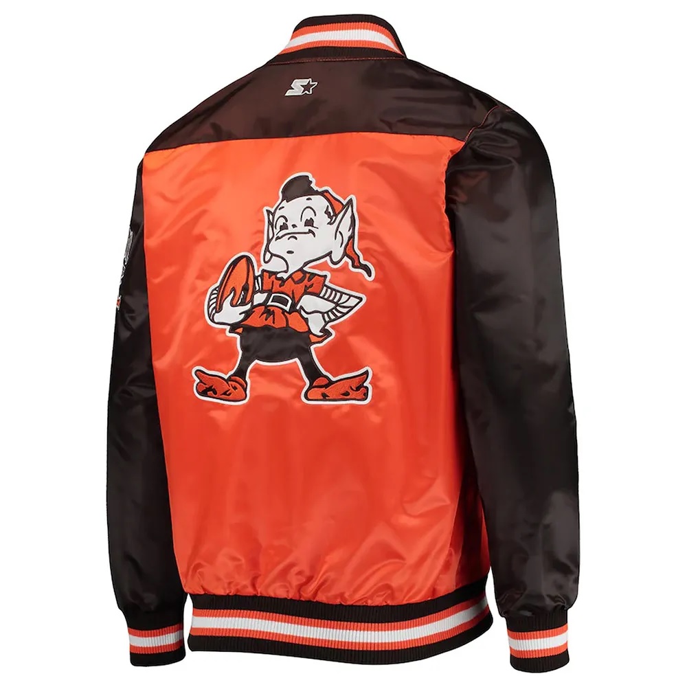 Cleveland Browns The Tradition II Brown and Orange Satin Jacket