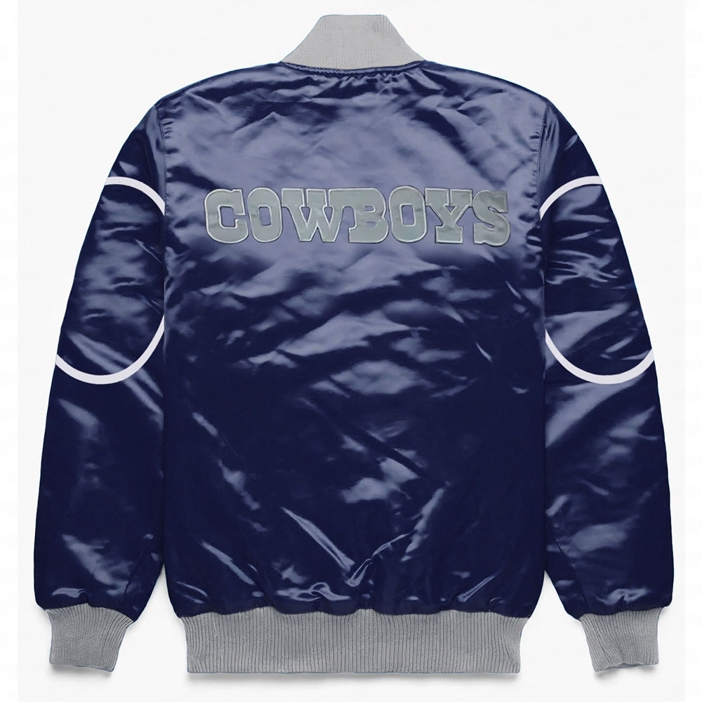 Dallas Cowboys Blue Bomber Snap-Front Jacket
