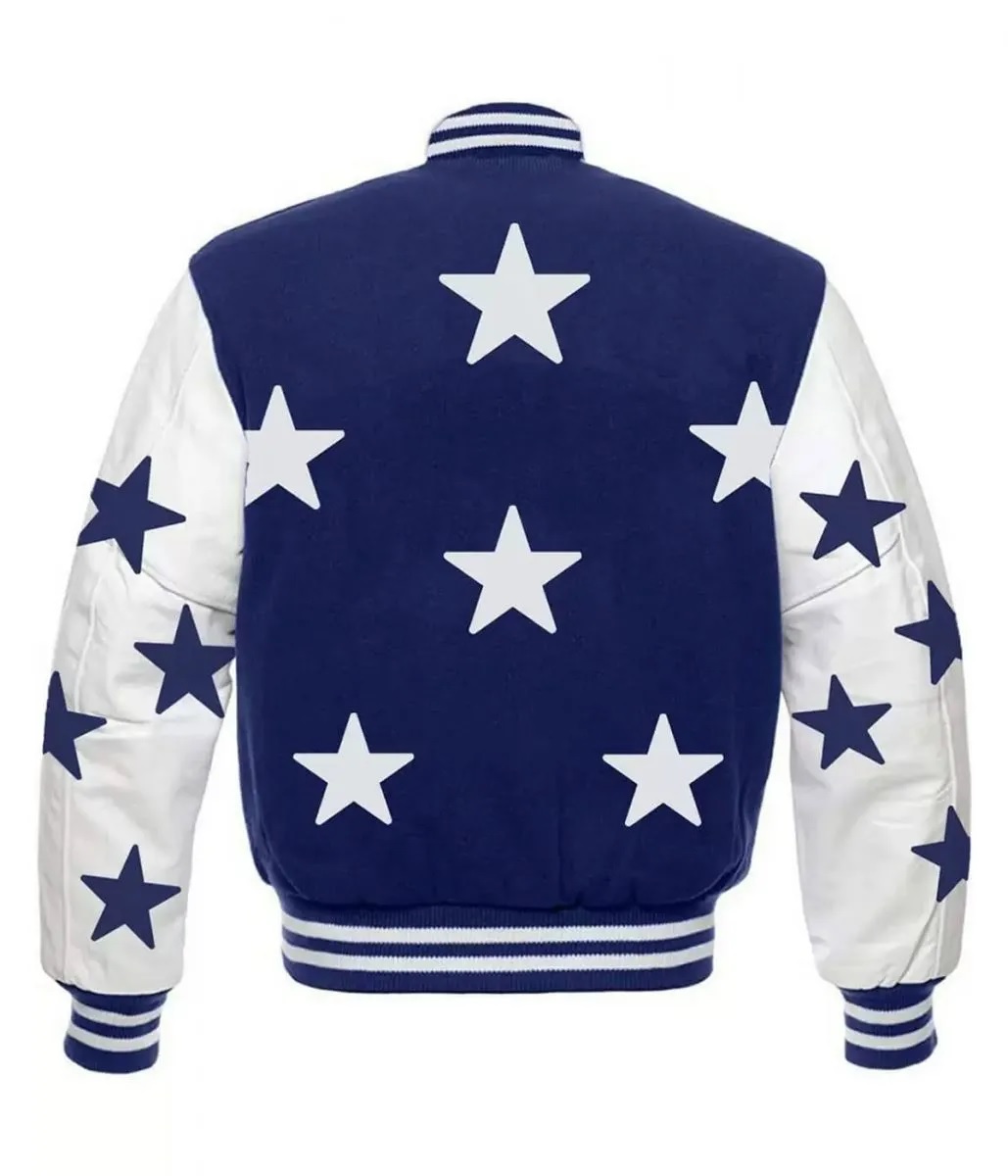 Dallas Cowboys Stars Varsity Royal Blue and White Jacket