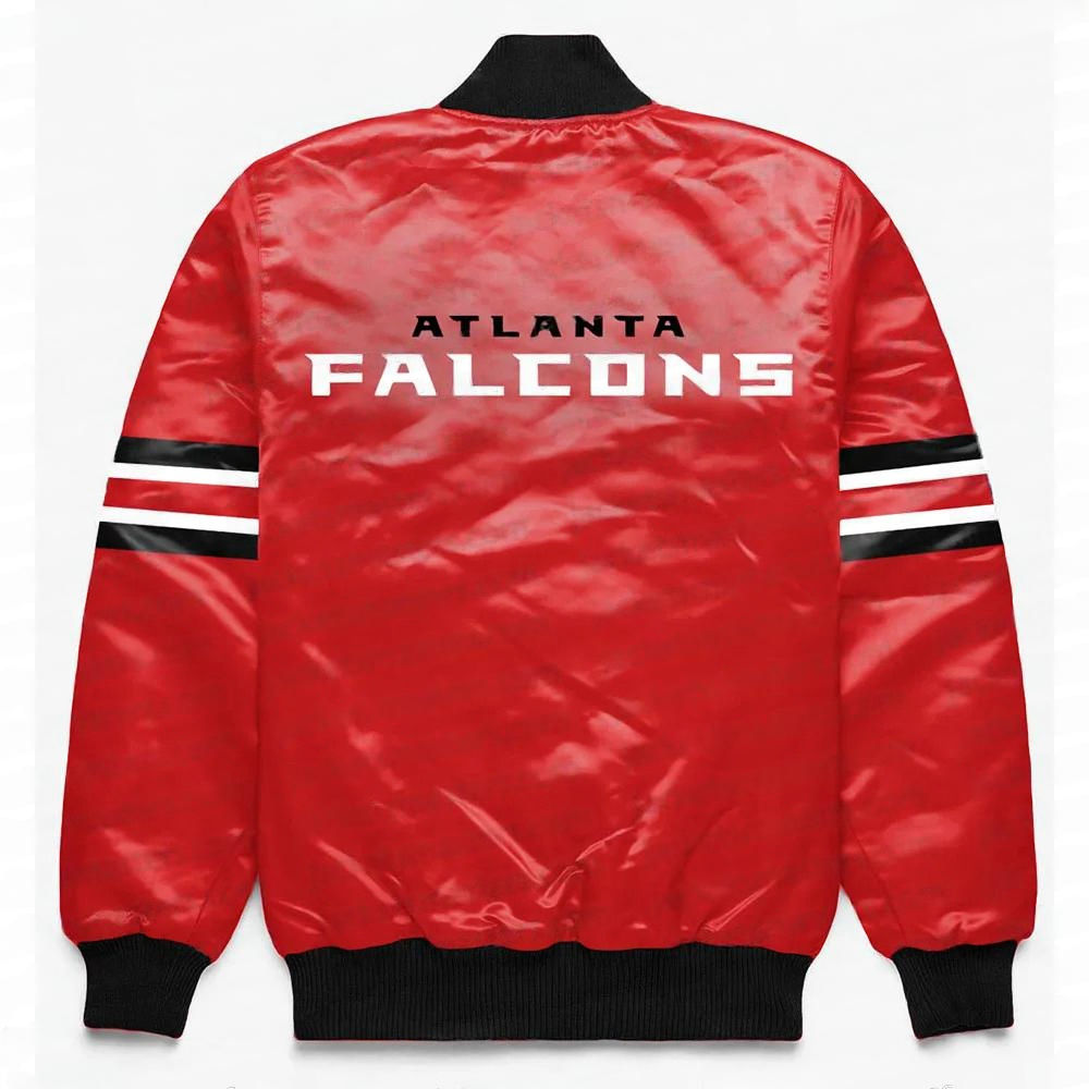 Red Atlanta Falcons Button Down Satin Jacket