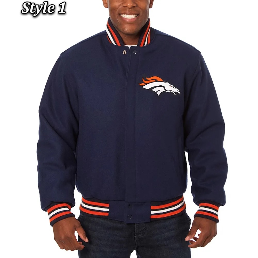 Denver Broncos Wool Varsity Blue Jacket