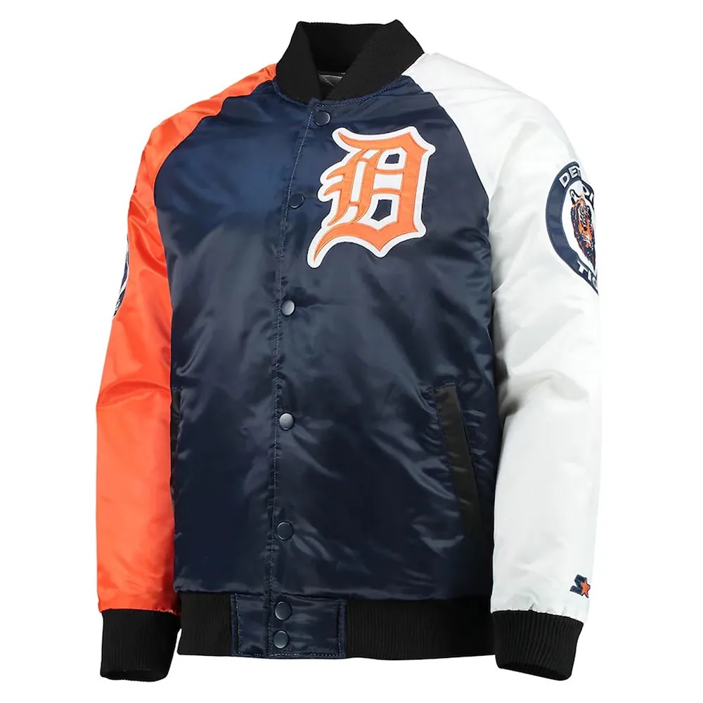 Detroit Tigers Tri-Color Varsity Satin Jacket