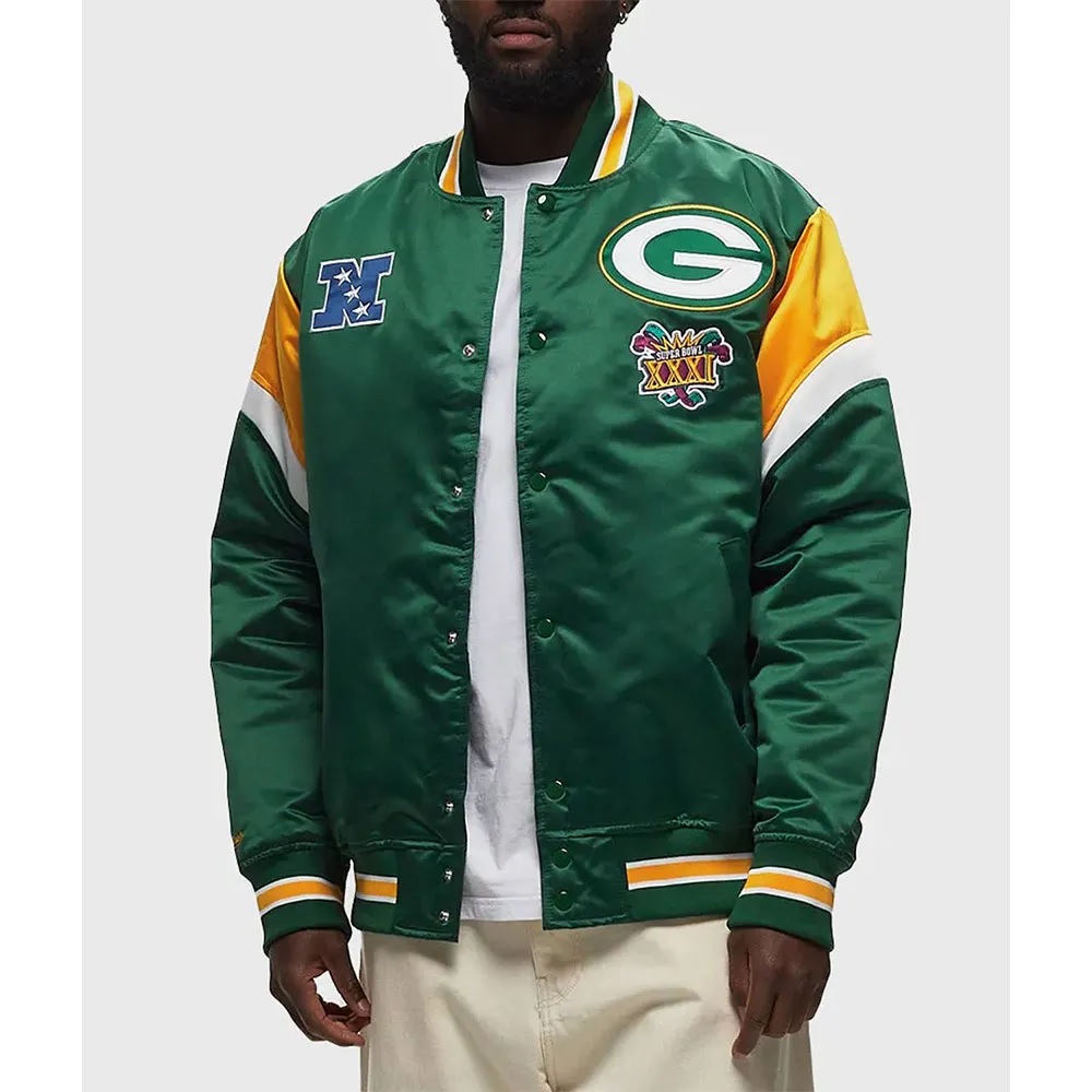 Green Bay Packers Heavyweight Green Satin Jacket