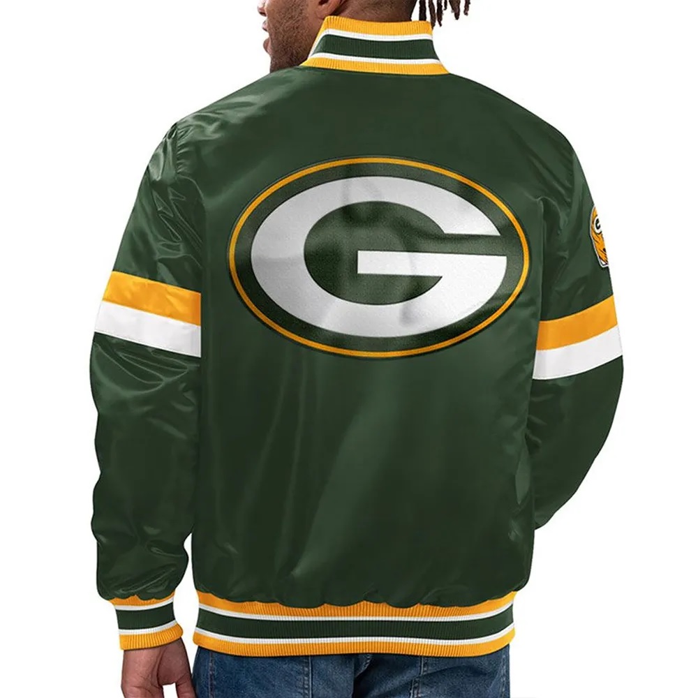 Green Bay Packers Home Game Green Satin Jacket