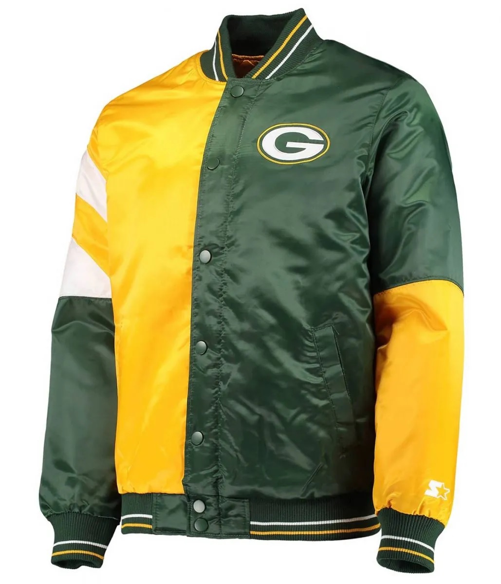 Green Bay Packers Leader Satin Full-Snap Jacket