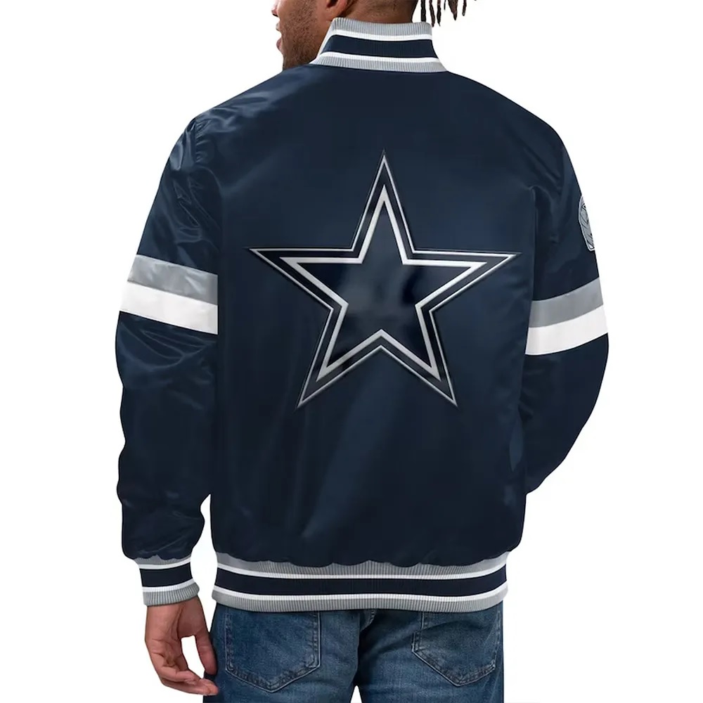 Home Game Dallas Cowboys Navy Satin Jacket