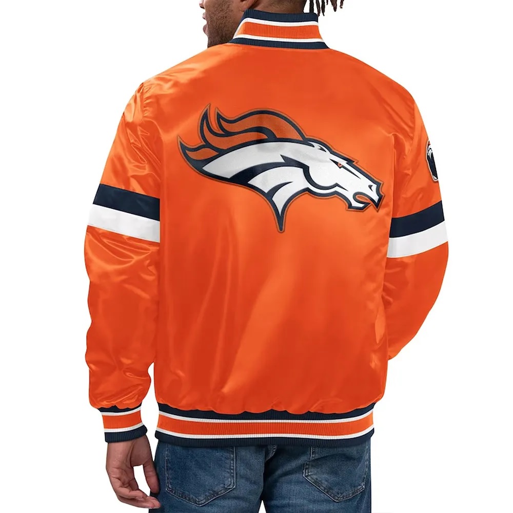 Home Game Denver Broncos Orange Satin Jacket