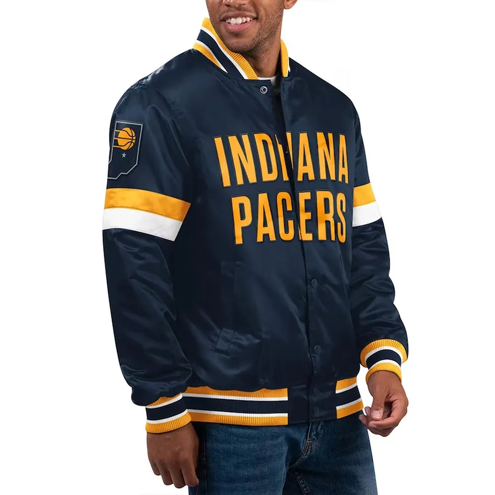 Home Game Indiana Pacers Navy Satin Jacket