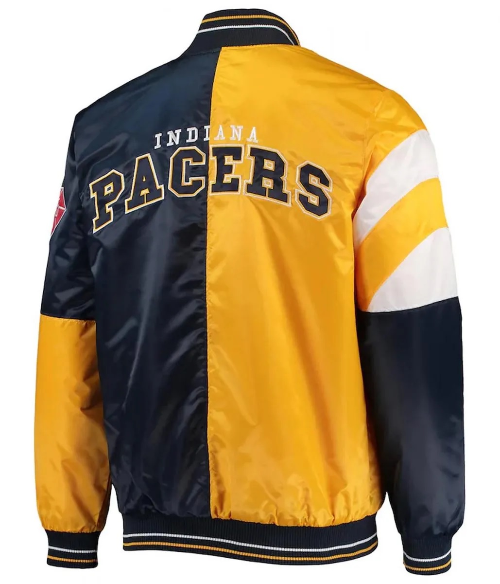 Indiana Pacers 75th Anniversary Leader Color Block Satin Varsity Jacket