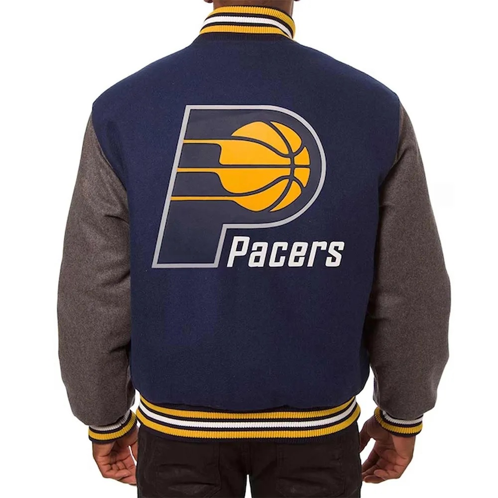Indiana Pacers Navy/Charcoal Varsity Wool Jacket