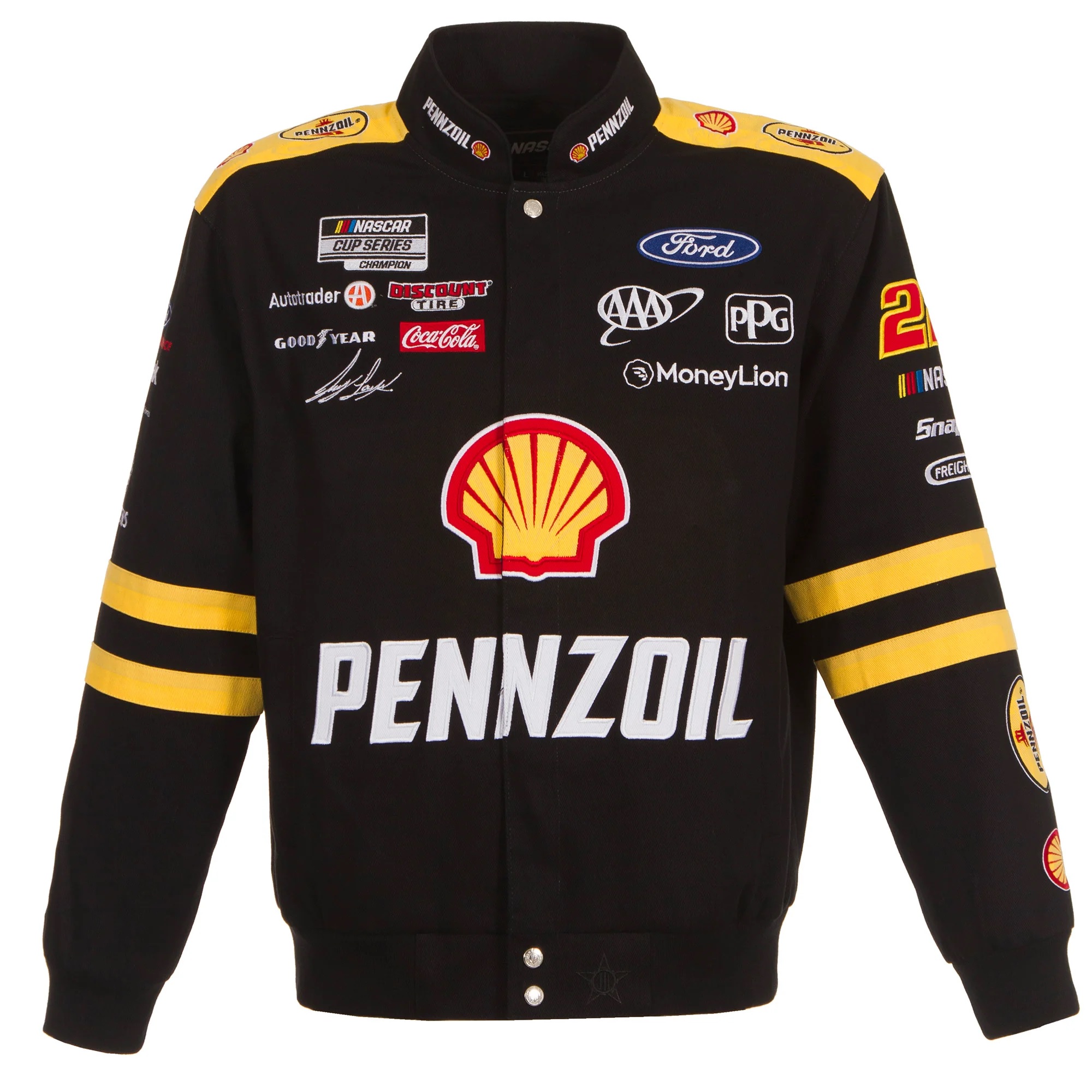 Joey Logano Shell and Pennzoil Full-Snap Twill Jacket