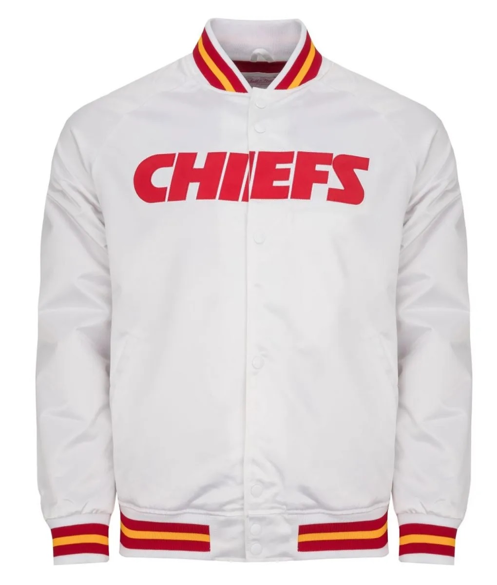 Kansas City Chiefs Heavyweight White Satin Jacket