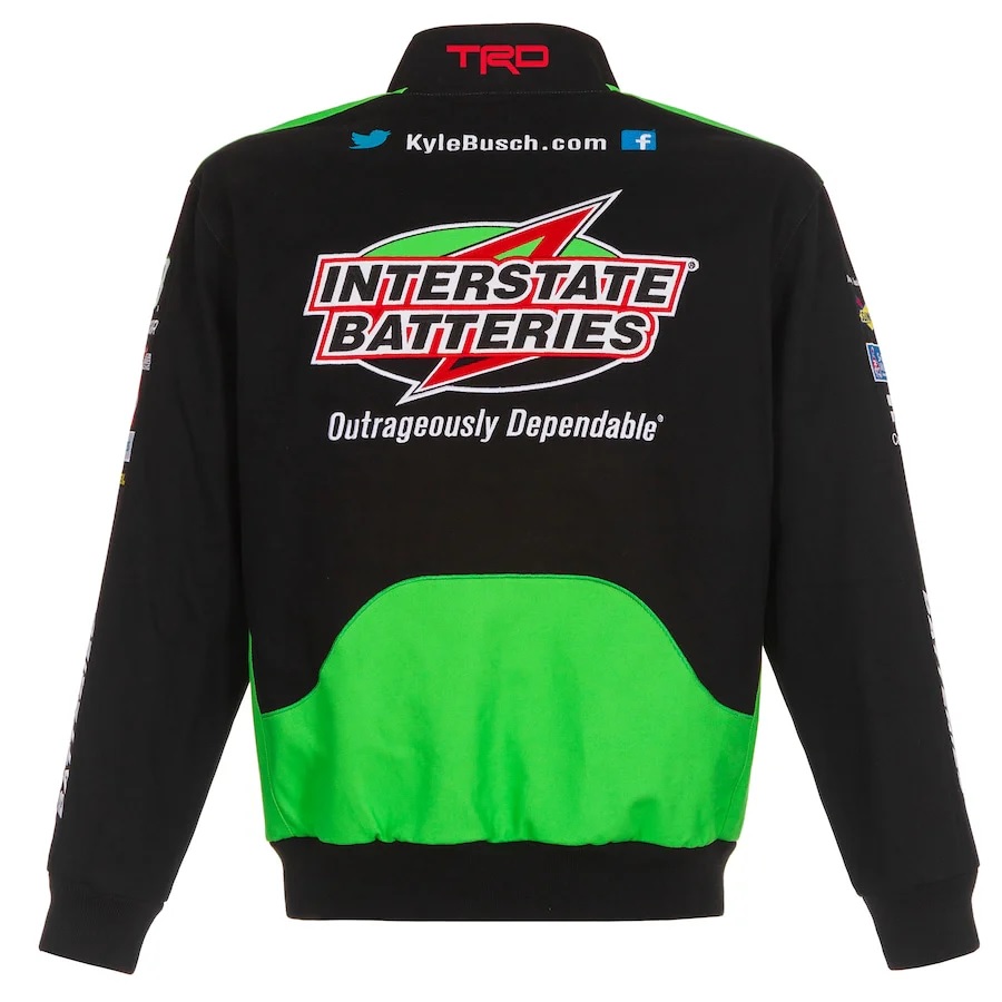 Kyle Busch Interstate Batteries Twill Full-Snap Jacket-Black
