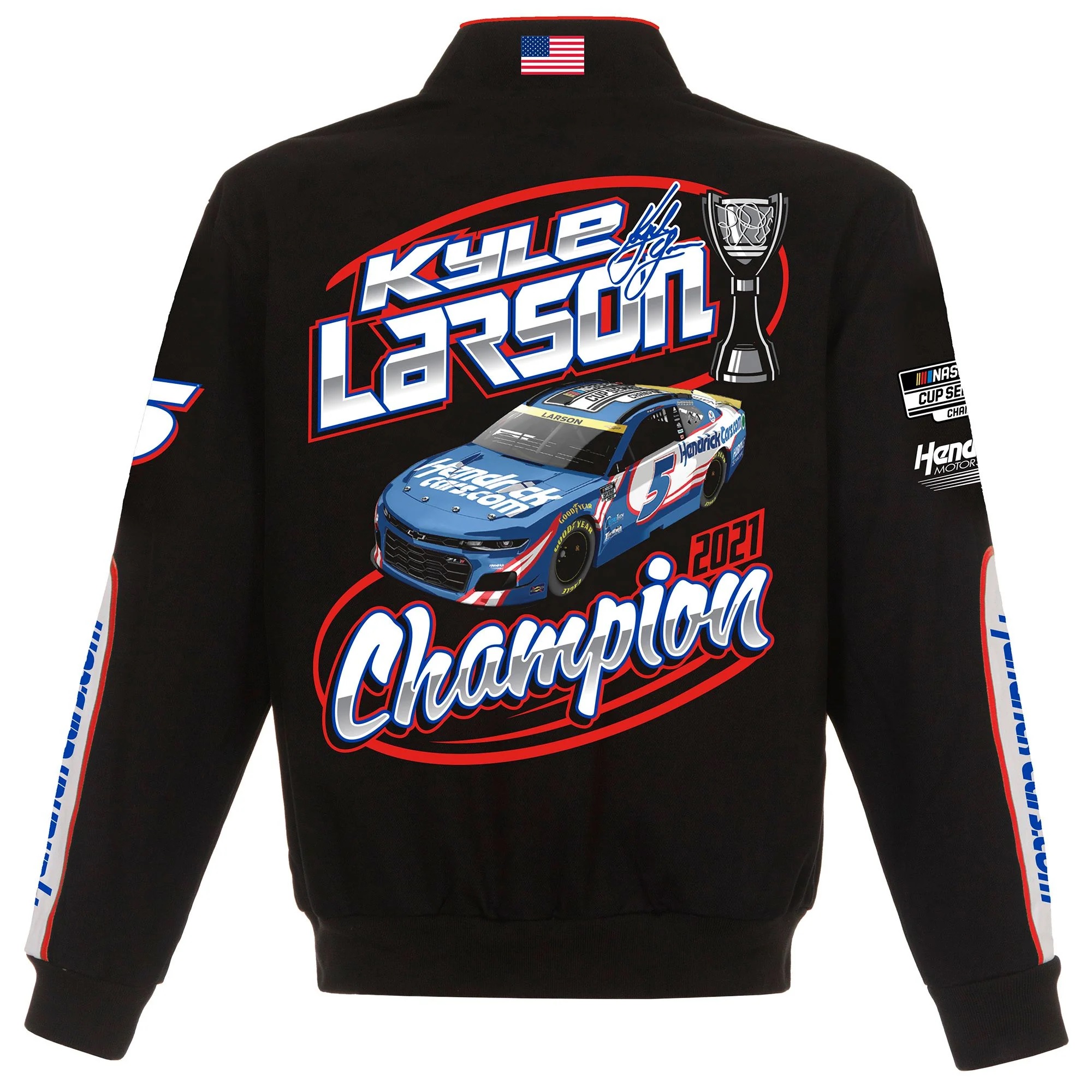 Kyle Larson Champion Full-Snap Twill Cotton Jacket JH Design