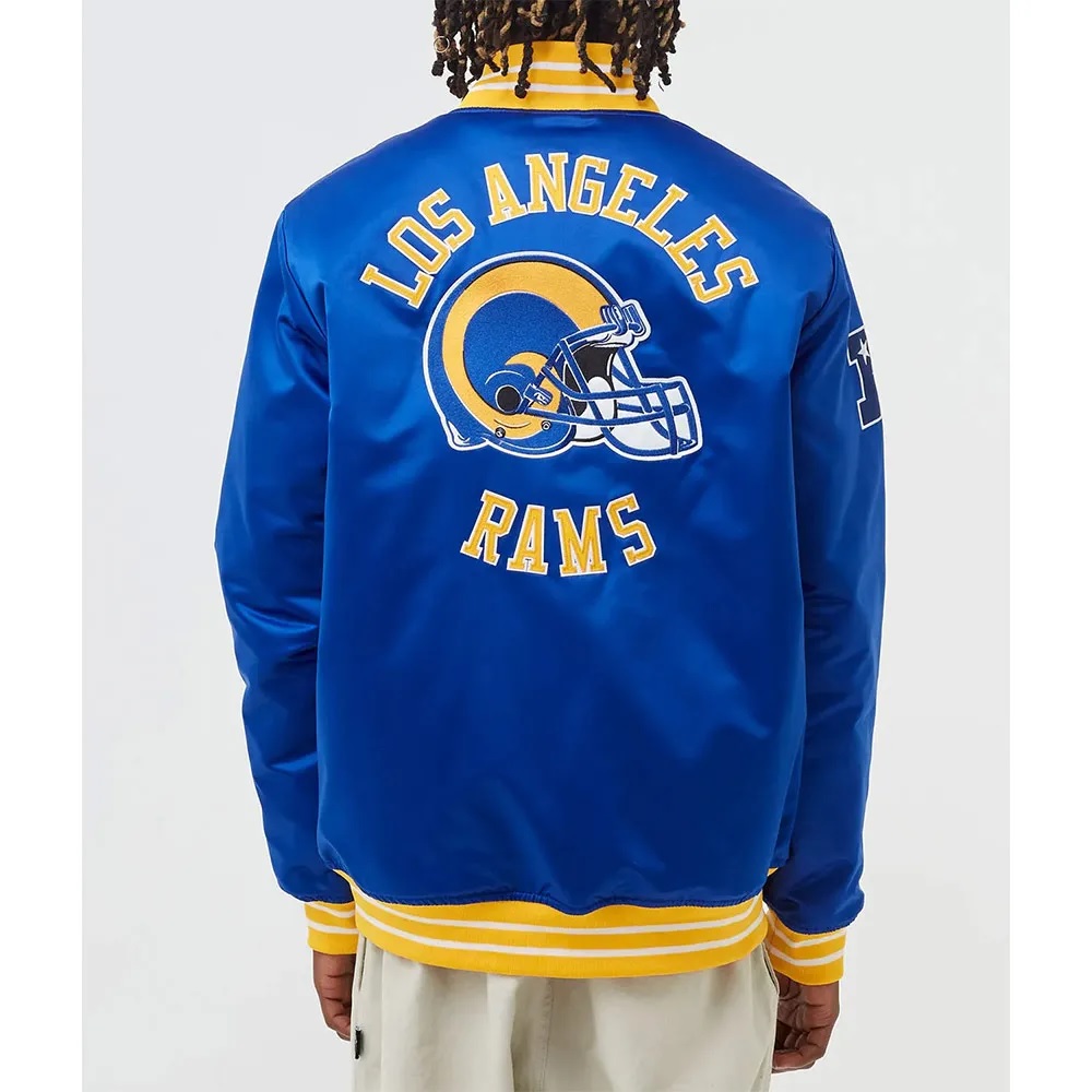 LA Rams Heavyweight Blue Satin Jacket