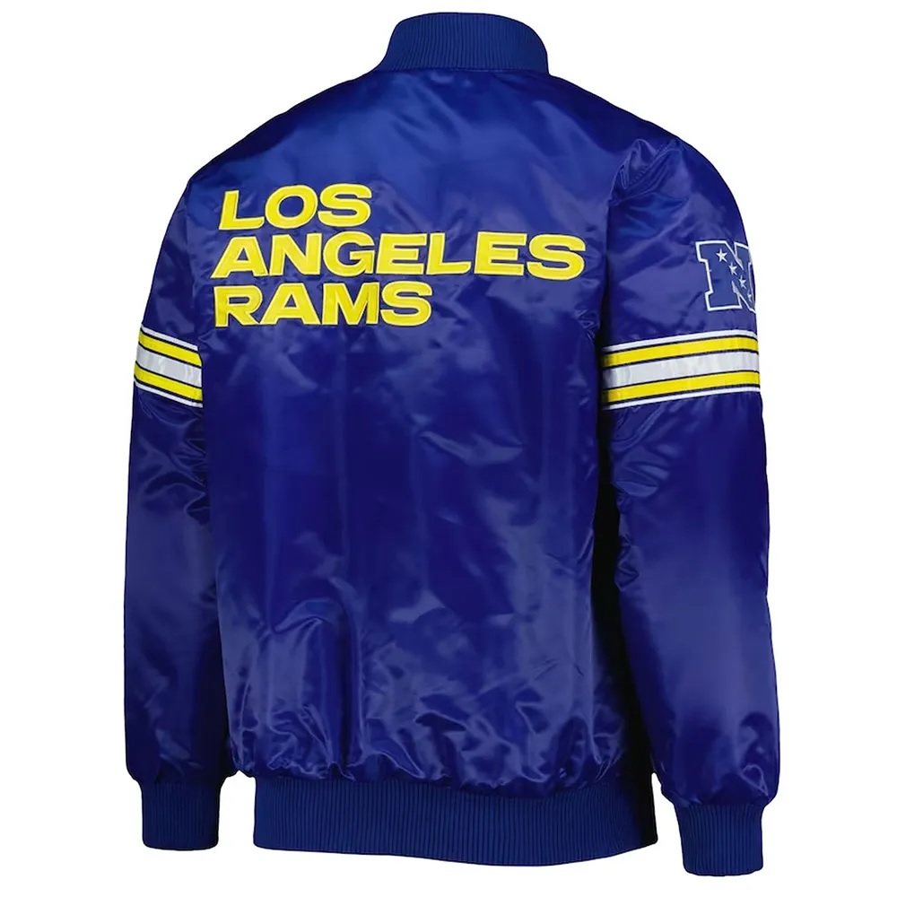LA Rams Pick and Roll Blue Satin Jacket