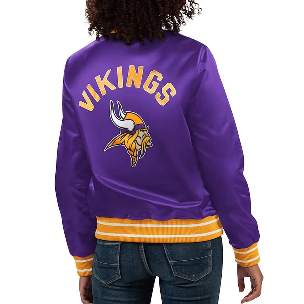 Minnesota Vikings Full Count Purple Satin Jacket
