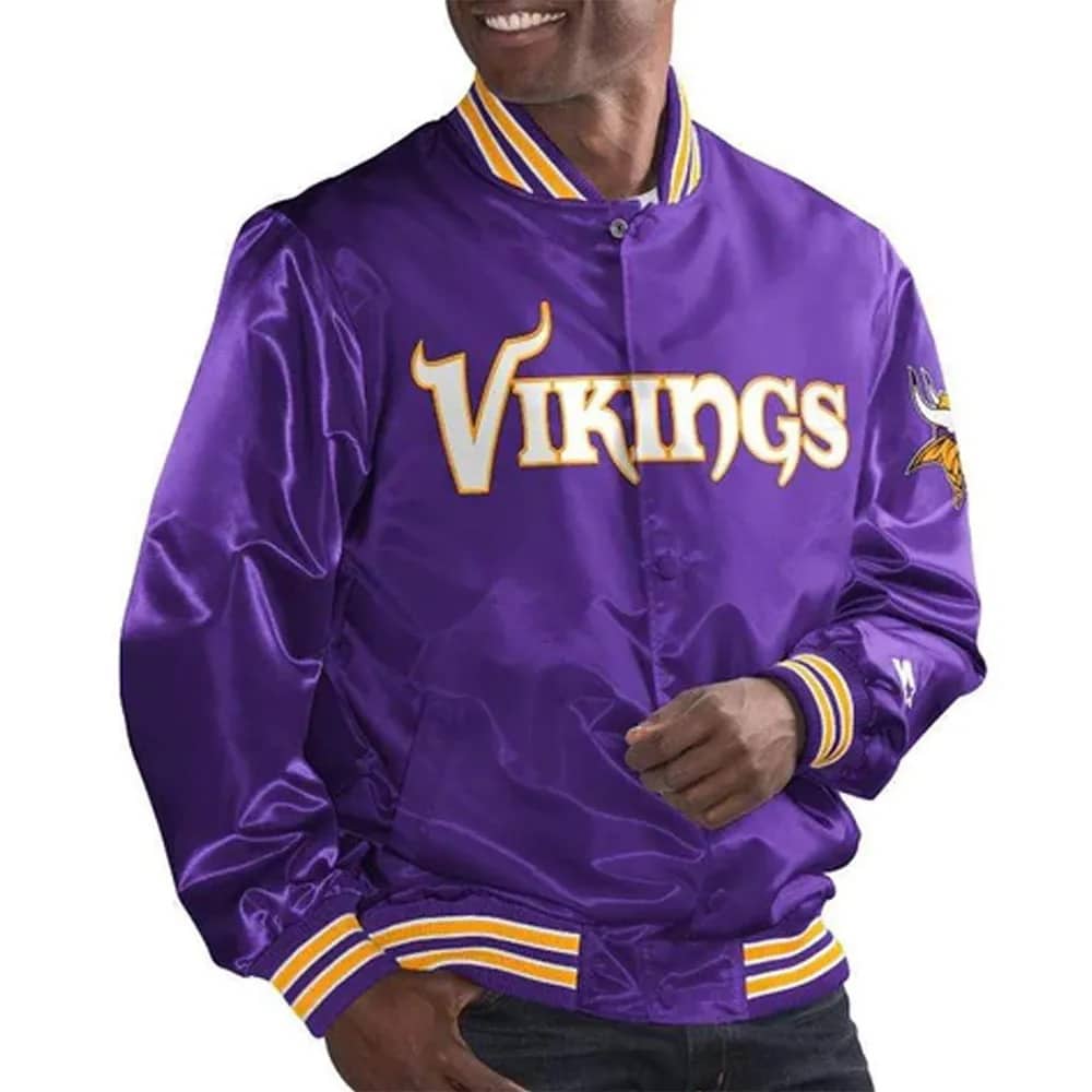 Minnesota Vikings SMU Purple Satin Jacket