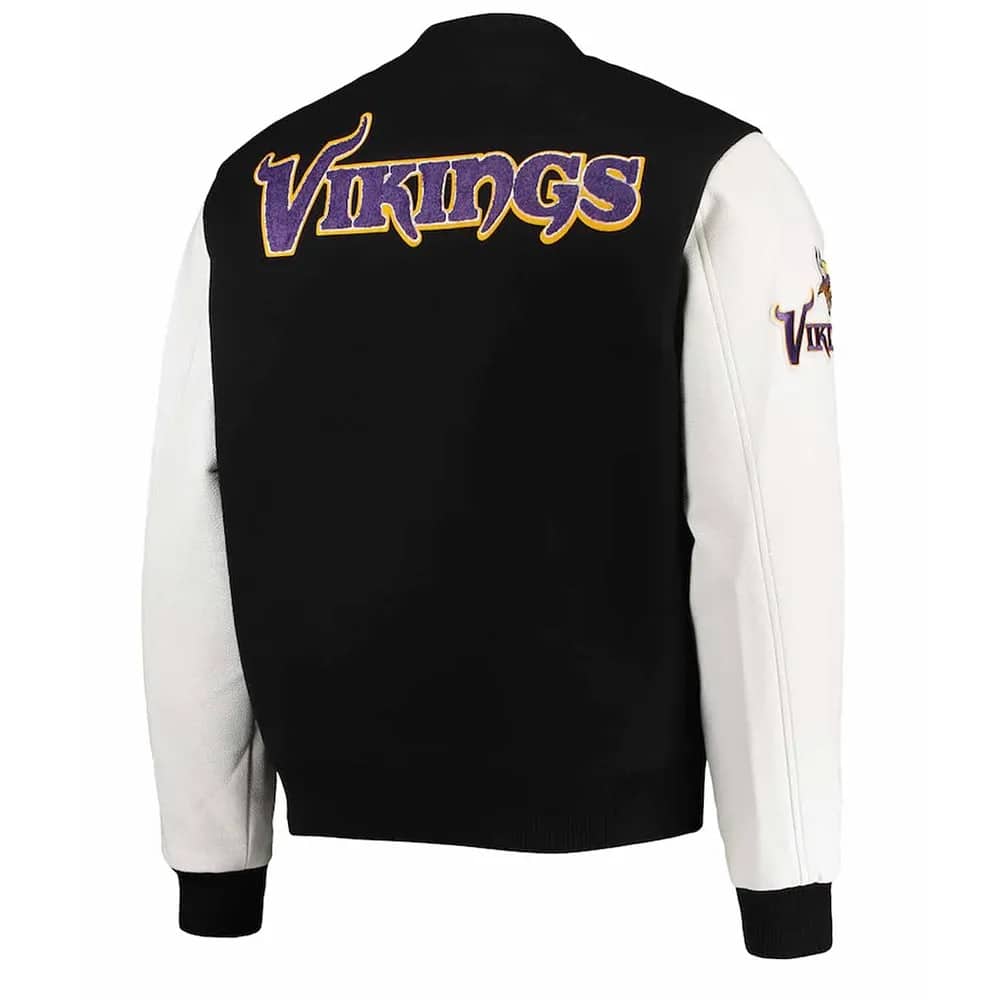 Minnesota Vikings Varsity Black and White Jacket