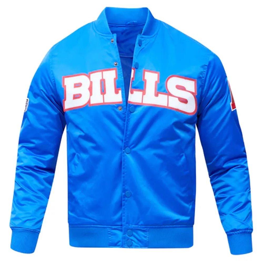 NFL Buffalo Bills Satin Royal Blue and Red Jacket
